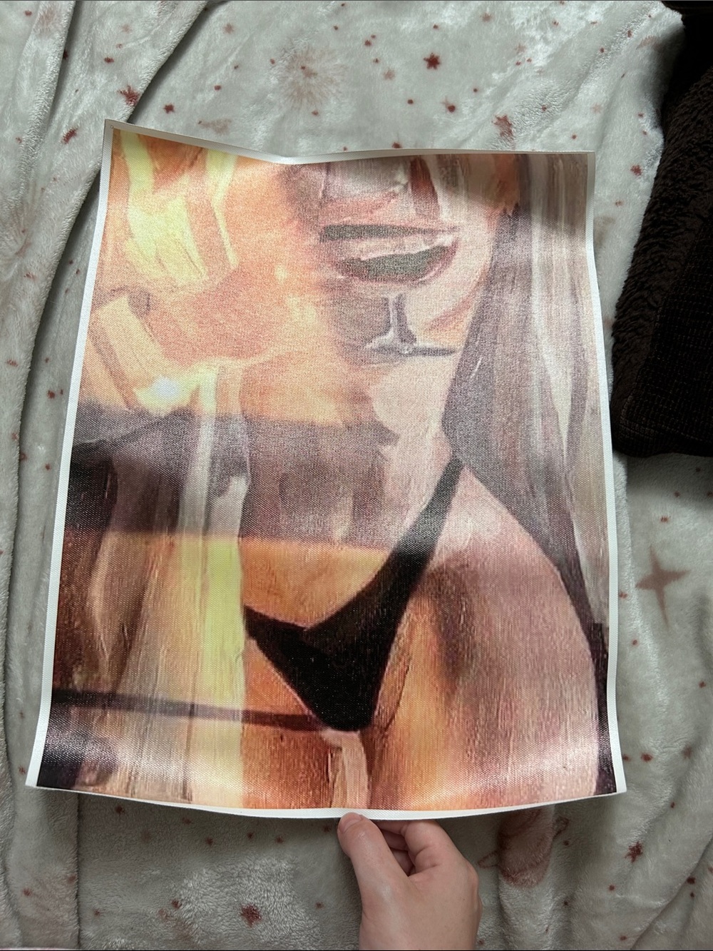 Printed Art Poster Featuring Female Character in Black Bikini